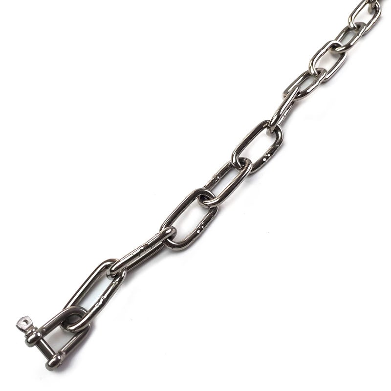 JENSWILL 5/32 inch (4mm) -6.5ft(Length) Stainless Steel 304 Chain,Metal Chain Utility Chain Heavy Duty Chain for Guardrail, Swing, Lifting, Trailer,Pet,Hanging Clothes with 2 Shackles - Image 5